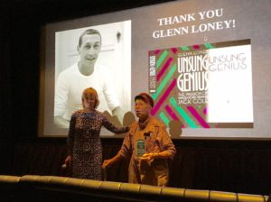 Glenn Lonetybeing honored by Debra Levine at "Behind the Lens"